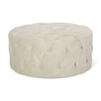 Pouf rotondo trapuntato in velluto Orla Modern Glam di Christopher Knight Home