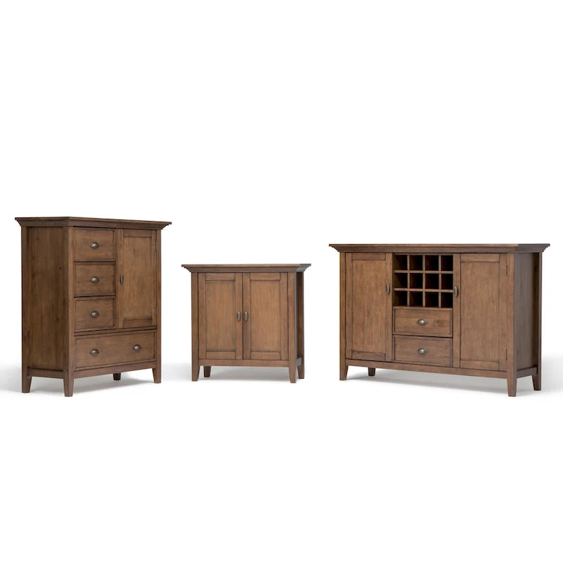 Armadietto con spazio di archiviazione medio Mansfield in legno massello, stile transizionale, larghezza 39 pollici - 39L x 17P x 42A