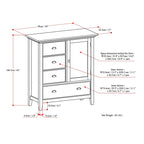 Armadietto con spazio di archiviazione medio Mansfield in legno massello, stile transizionale, larghezza 39 pollici - 39L x 17P x 42A
