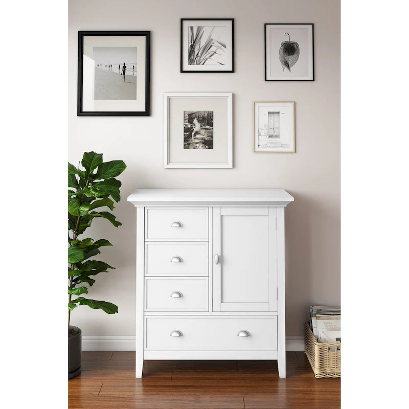 Armadietto con spazio di archiviazione medio Mansfield in legno massello, stile transizionale, larghezza 39 pollici - 39L x 17P x 42A