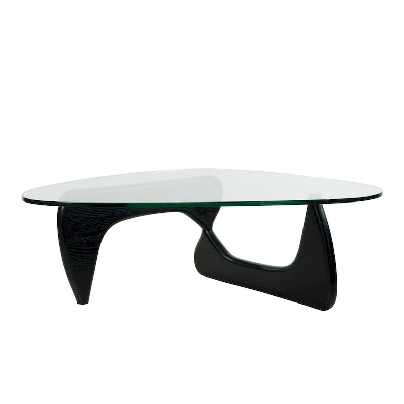 Tavolino da Caffè Triangolare in Vetro Temperato Stile Mid-Century Modern
