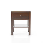 Comodino in Legno Massello Mid-Century Modern con 1 Cassetto