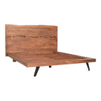 Aurelle Home Marlene Brown Rustic Acacia Wood Platform Bed