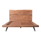 Marlene Brown Letto a piattaforma in legno di acacia rustico