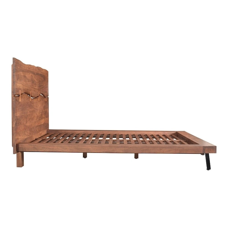 Marlene Brown Letto a piattaforma in legno di acacia rustico