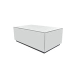 Tavolino da caffè rettangolare a specchio in vetro con base rialzata - Argento - 28Lx47Px18A
