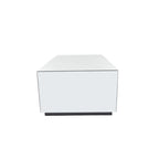 Tavolino da caffè rettangolare a specchio in vetro con base rialzata - Argento - 28Lx47Px18A