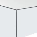 Tavolino da caffè rettangolare a specchio in vetro con base rialzata - Argento - 28Lx47Px18A