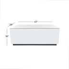 Tavolino da caffè rettangolare a specchio in vetro con base rialzata - Argento - 28Lx47Px18A
