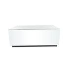 Tavolino da caffè rettangolare a specchio in vetro con base rialzata - Argento - 28Lx47Px18A