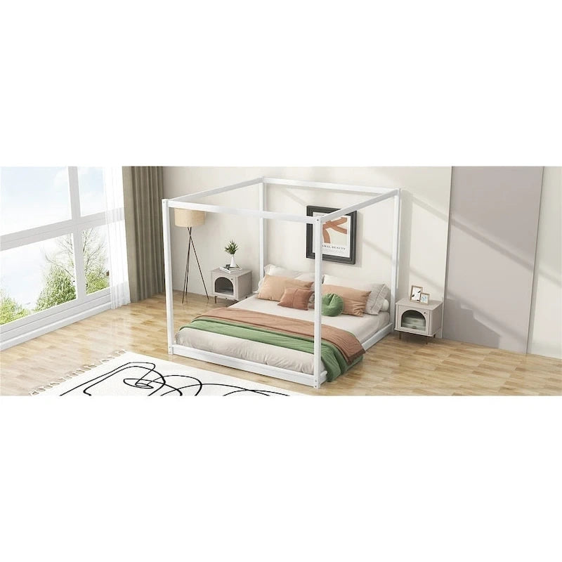 Letto a baldacchino con gambe di supporto
