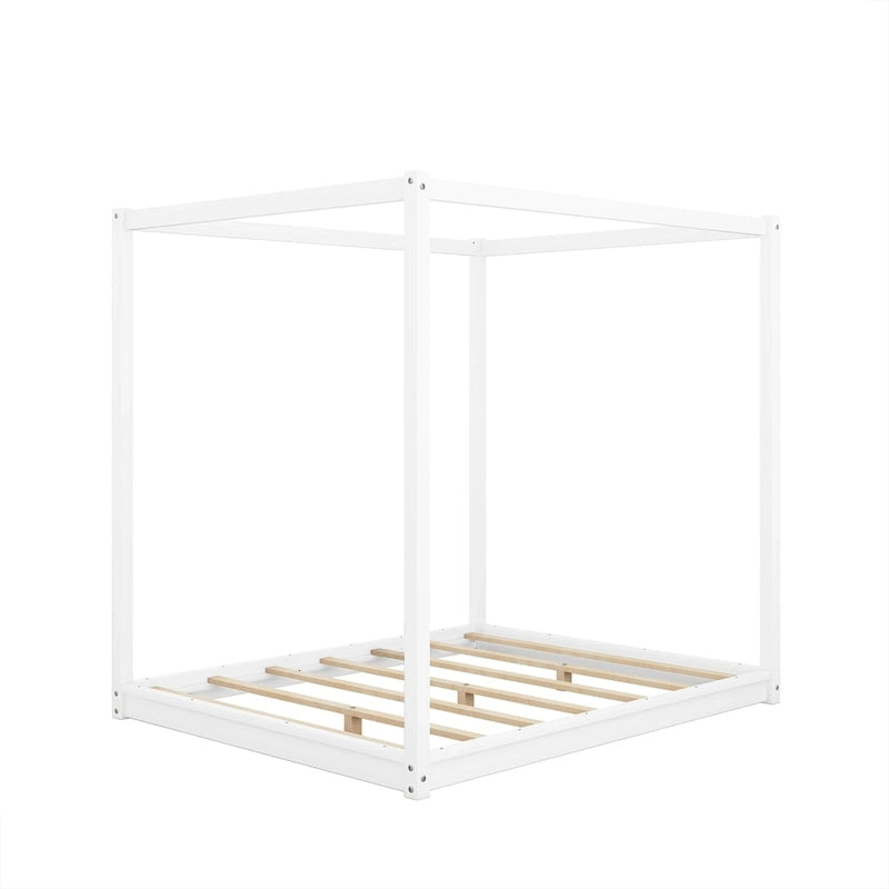 Letto a baldacchino con gambe di supporto