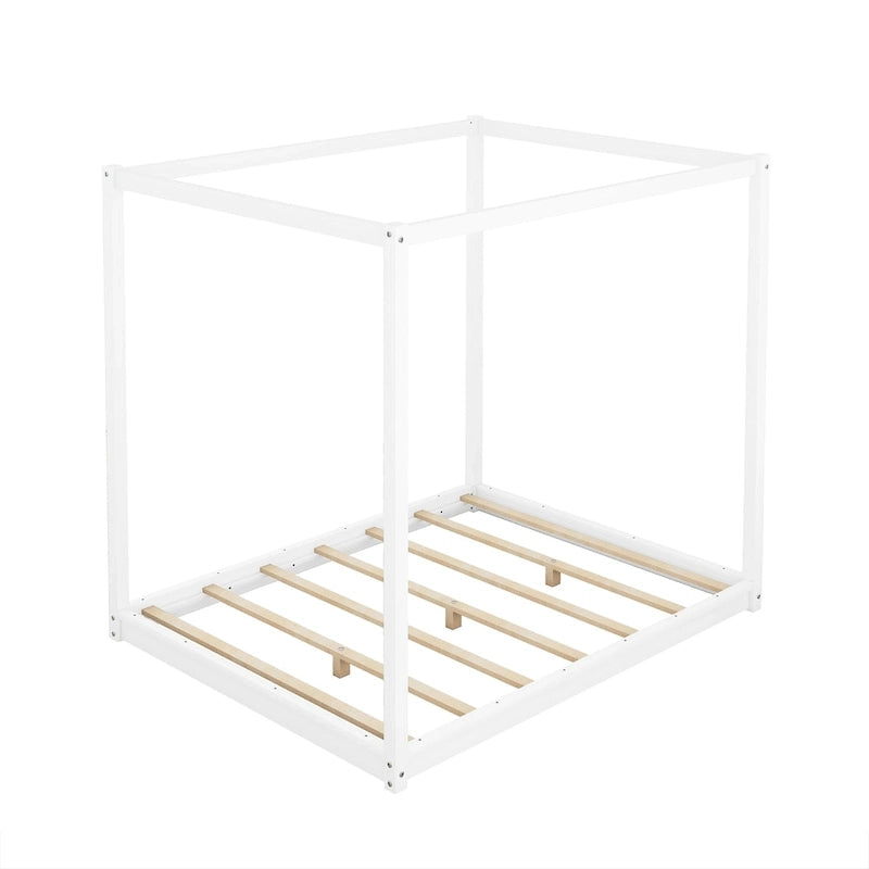 Letto a baldacchino con gambe di supporto