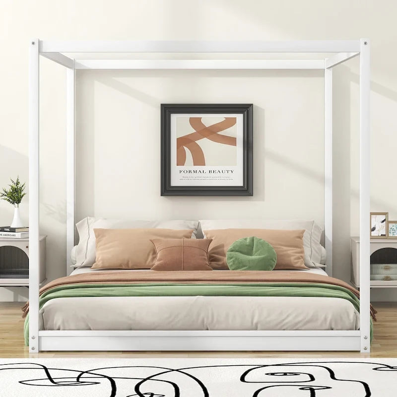 Letto a baldacchino con gambe di supporto