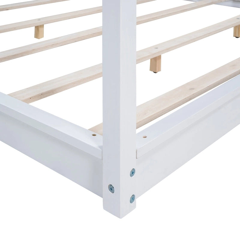 Letto a baldacchino con gambe di supporto