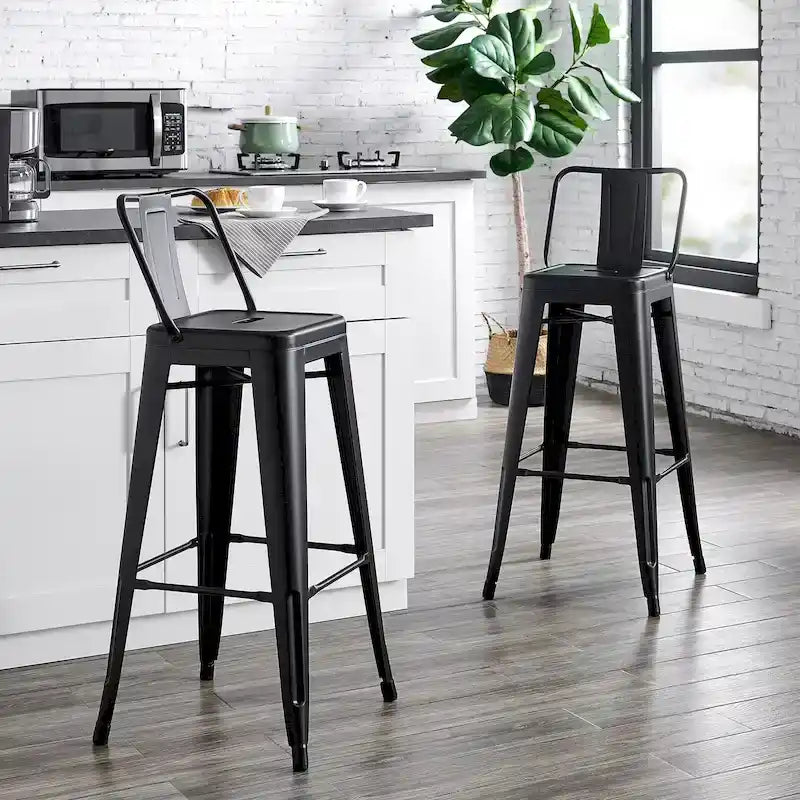 Set di 2 sgabelli da bar in metallo da 76 cm