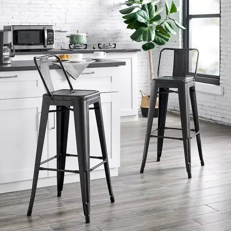 Set di 2 sgabelli da bar in metallo da 76 cm