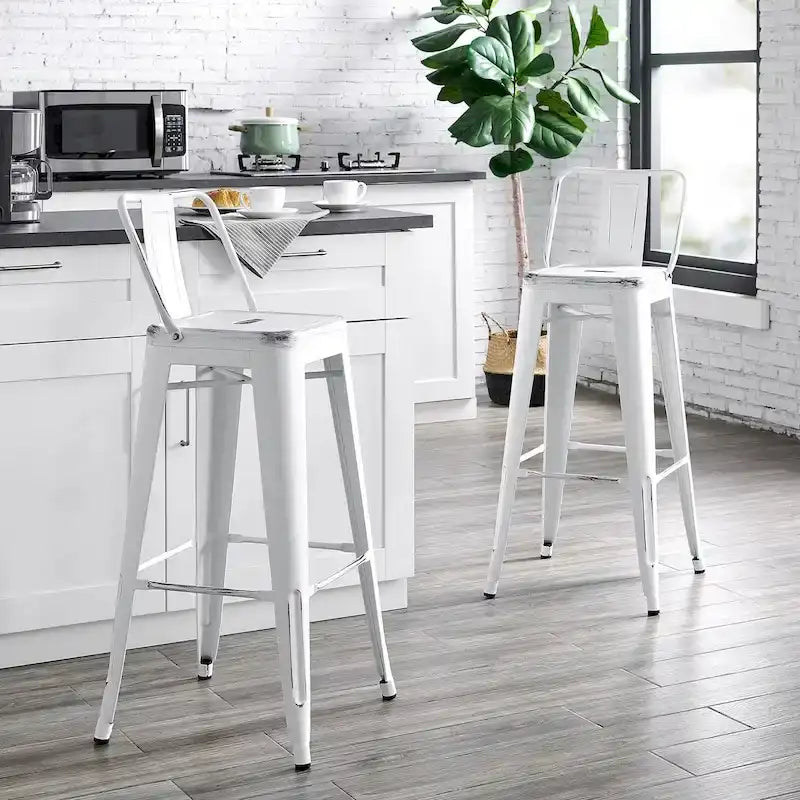 Set di 2 sgabelli da bar in metallo da 76 cm