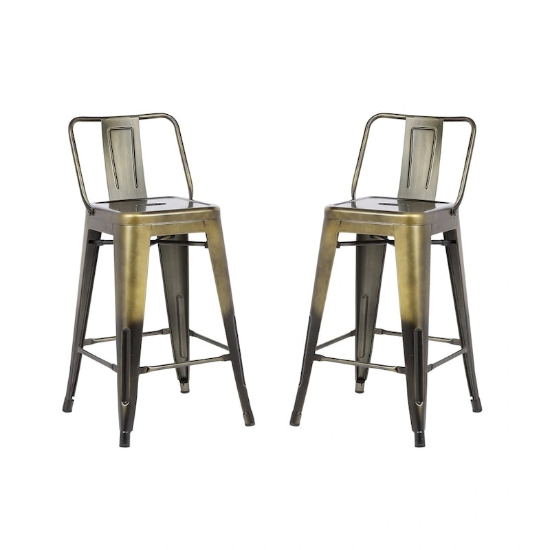 Set di 2 sgabelli da bar in metallo da 76 cm
