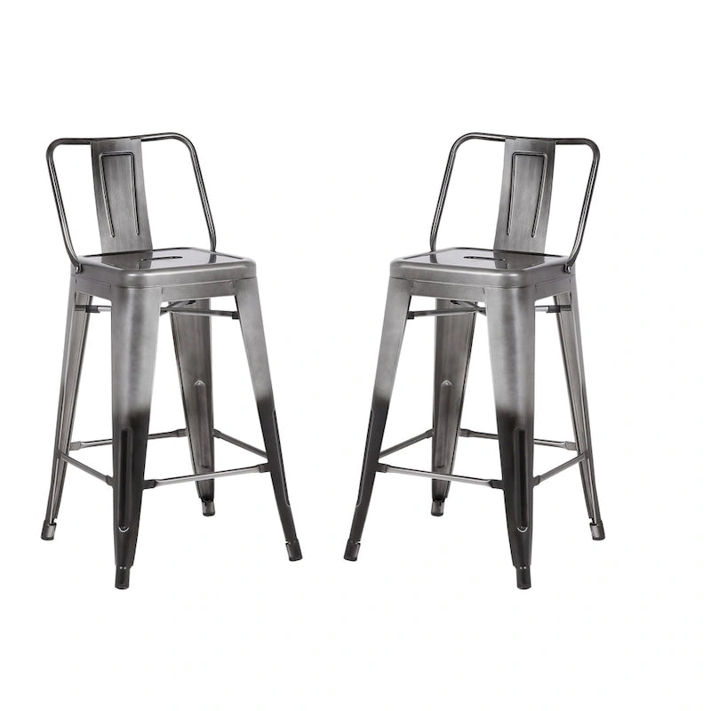 Set di 2 sgabelli da bar in metallo da 76 cm