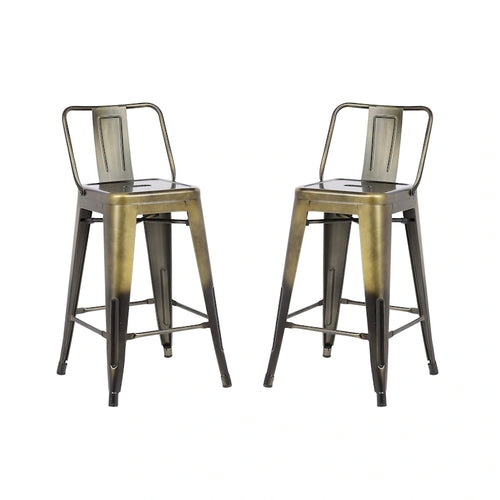 Set di 2 sgabelli da bar in metallo da 76 cm