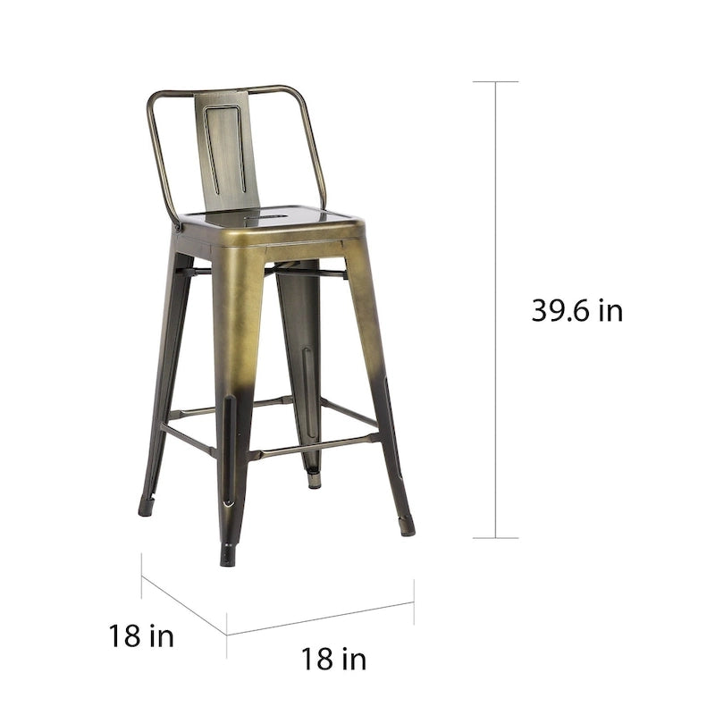Set di 2 sgabelli da bar in metallo da 76 cm