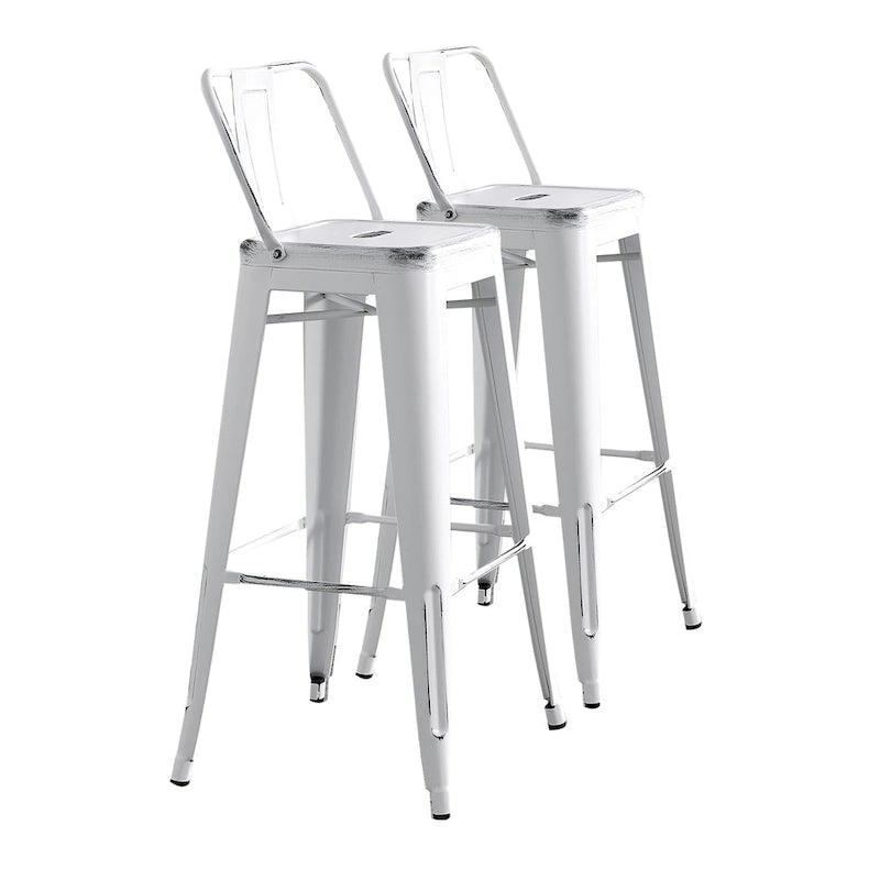 Set di 2 sgabelli da bar in metallo da 76 cm