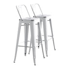 Set di 2 sgabelli da bar in metallo da 76 cm
