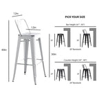Set di 2 sgabelli da bar in metallo da 76 cm