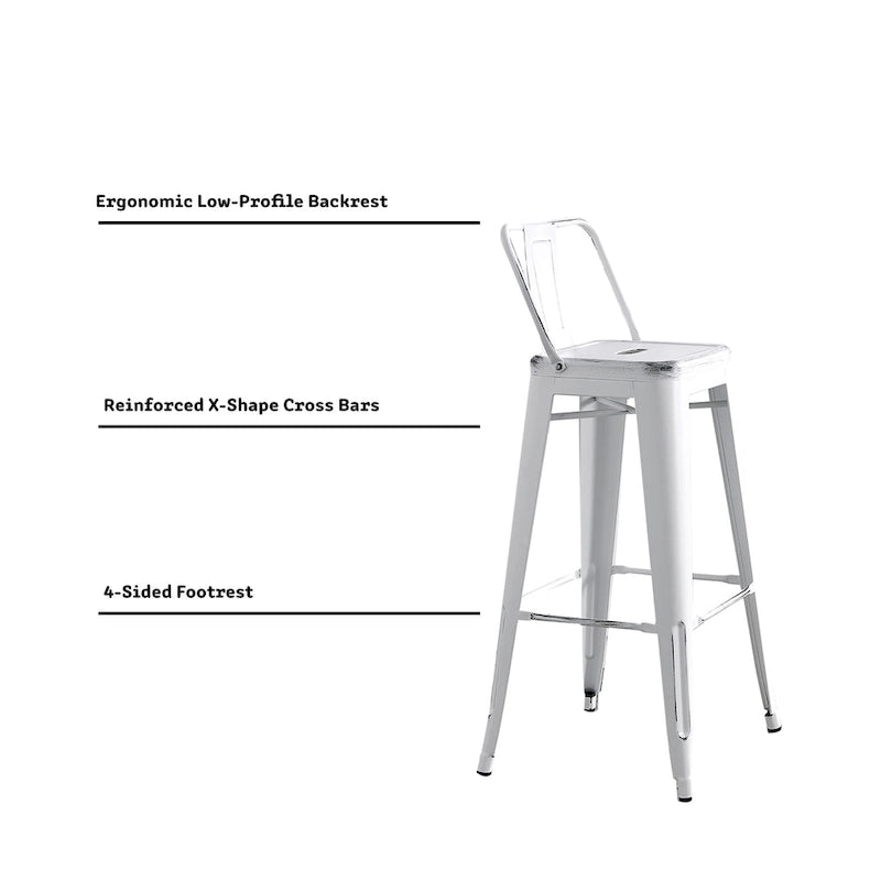 Set di 2 sgabelli da bar in metallo da 76 cm