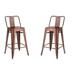 Set di 2 sgabelli da bar in metallo da 76 cm