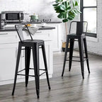 Set di 2 sgabelli da bar in metallo da 76 cm