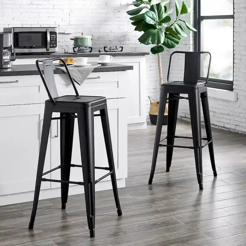 Set di 2 sgabelli da bar in metallo da 76 cm