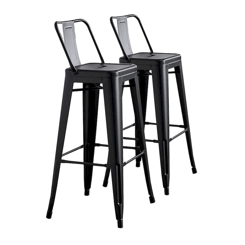 Set di 2 sgabelli da bar in metallo da 76 cm
