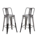 Set di 2 sgabelli da bar in metallo da 76 cm
