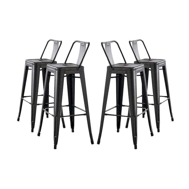 Set di 2 sgabelli da bar in metallo da 76 cm
