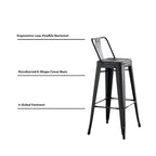 Set di 2 sgabelli da bar in metallo da 76 cm