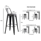 Set di 2 sgabelli da bar in metallo da 76 cm