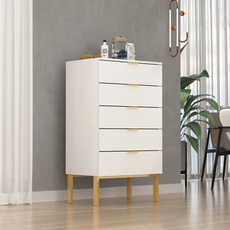 Cassettiera a 5 cassetti Comodino Armadietto contenitore 23,6 L Bianco/Nero