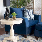 Sedia con cuscini in tessuto Camere, blu navy