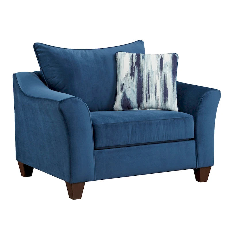 Sedia con cuscini in tessuto Camere, blu navy