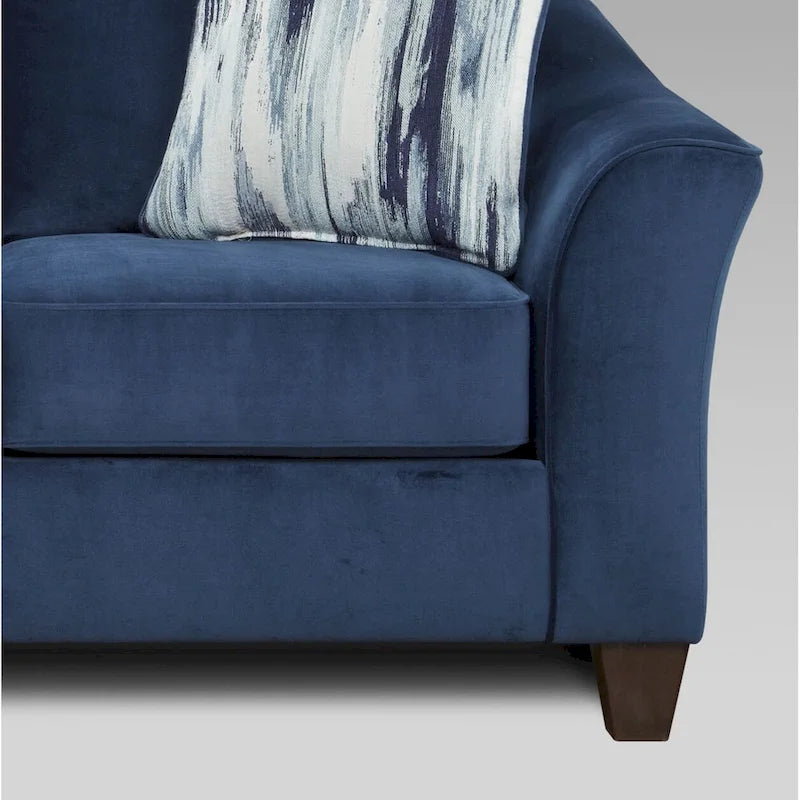 Sedia con cuscini in tessuto Camere, blu navy