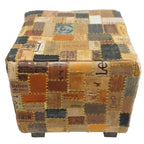 Pouf a cubo in pelle Daniella