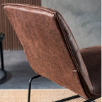 Poltrona senza braccioli in tessuto scamosciato stile Mid-Century