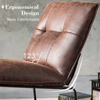 Poltrona senza braccioli in tessuto scamosciato stile Mid-Century