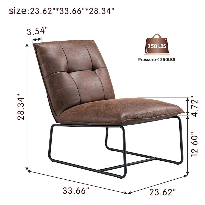 Poltrona senza braccioli in tessuto scamosciato stile Mid-Century