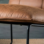 Poltrona senza braccioli in tessuto scamosciato stile Mid-Century