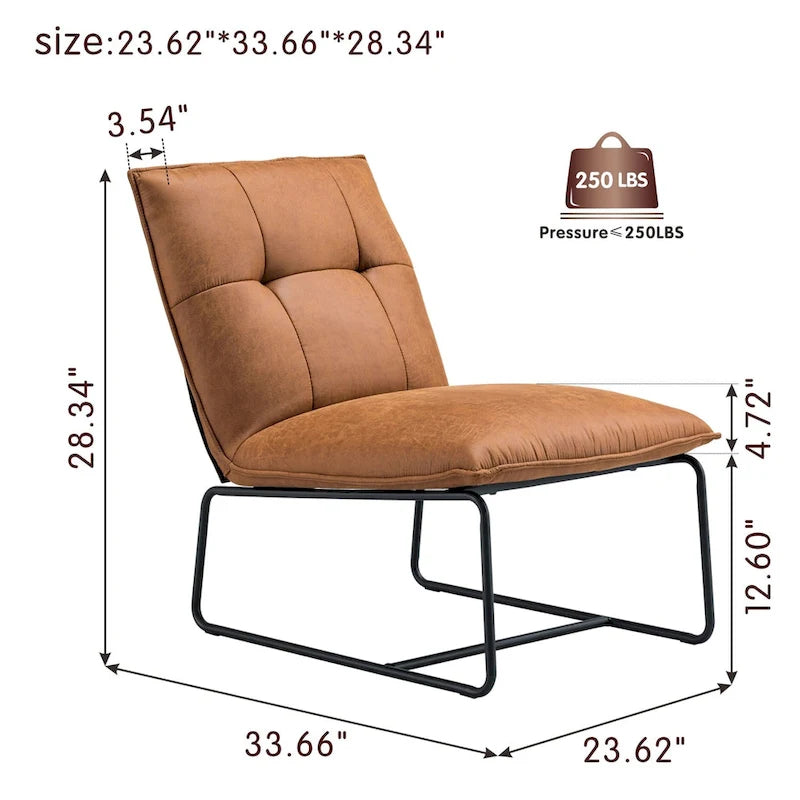 Poltrona senza braccioli in tessuto scamosciato stile Mid-Century