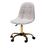 Sedia da ufficio girevole in velluto e metallo dorato, stile Glam contemporaneo