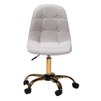 Sedia da ufficio girevole in velluto e metallo dorato, stile Glam contemporaneo